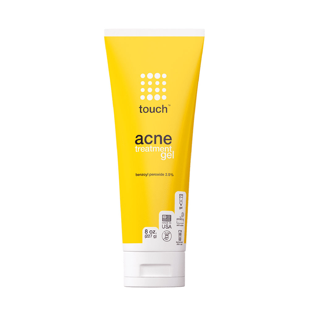 Touch Benzoyl Peroxide 2.5% Acne Treatment Gel Cream, Pimples and