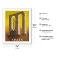thumbnail image 2 of Spain - Aqueduct of Segovia - Vintage Travel Poster by Jacques H. Delpy c.1943 - Fine Art Rolled Canvas Print 20in x 26in, 2 of 4