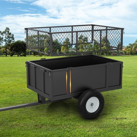 17 Cubic Feet Utility Trailer Heavy Duty ATV Trailer 750lbs Lawn Mower Trailer