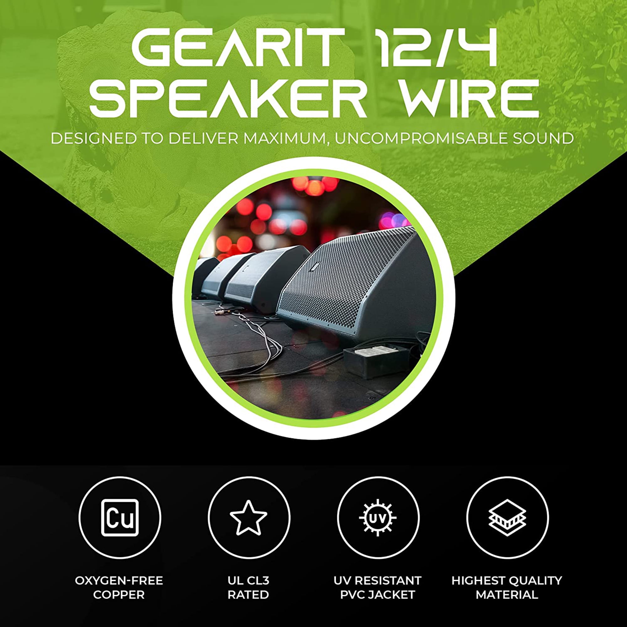 GearIT 16/4 Outdoor Speaker Cables for Direct Burial OFC Speaker Wire Direct Burial/In Wall, Brown 250-ft