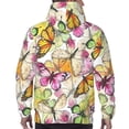 thumbnail image 7 of Sikiie Butterflies2 Men's Hoodie, Essentials Hoodie, Sweatshirt, Pullover Hooded Sweatshirt for Men-Large, 7 of 7