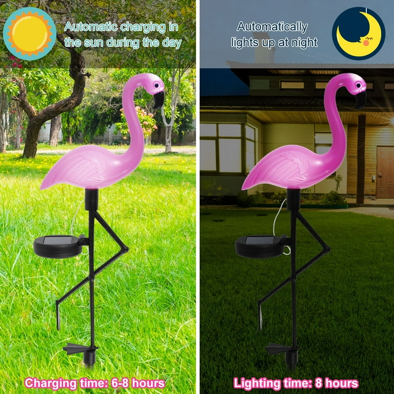 FUYGRCJ Solar Flamingo Light, IP55 Waterproof LED, Auto On