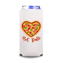 Valentine's Skinny Coolers, Hot Date Slim Coolies, Funny Valentine's Spiked Seltzer Coolies, Drink Accessory, Gag Gift and Party Favors (White)