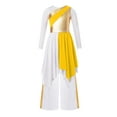 thumbnail image 3 of Sinleey Robe de Danse à Manches Longues pour Filles Enfants Robe de Prière Métallique avec Pantalon Grand Jaune 6, 3 of 7