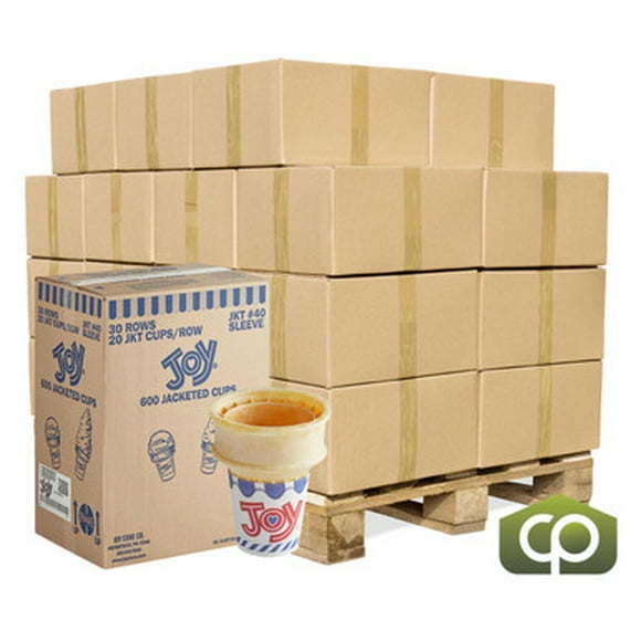 JOY #40 Flat Bottom Jacketed Cake Ice Cream Cone - 600/Case (24cases/PALLET)- TOTAL 14400 CONES