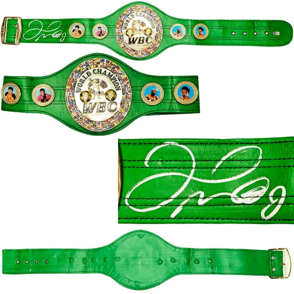 Floyd Mayweather Jr. Autographed Green WBC World Championship Boxing Belt Beckett BAS Witness 221652