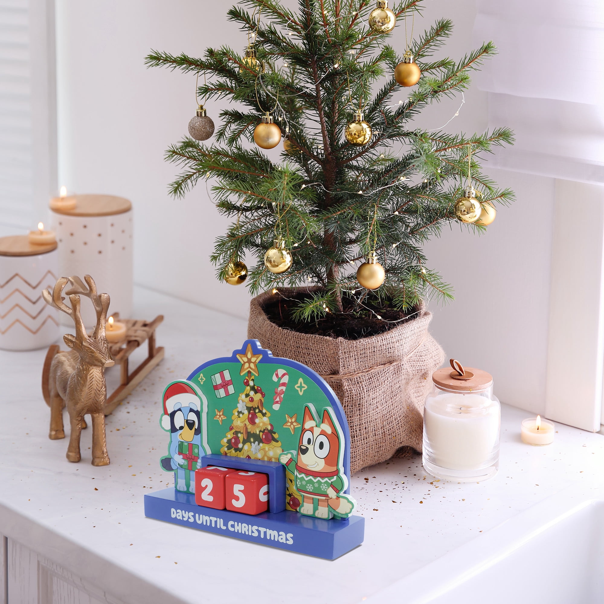 Bluey 8 inch MDF Countdown Calendar – Days Until Christmas Holiday Accent