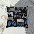 thumbnail image 2 of Qinduosi Gamepad Pillow covers, Modern Throw Pillow for Kids Boys Children , Video Game Cushion cases Gaming Decorative Square Pillow cases for Bedroom, Black Blue White, 2 of 5