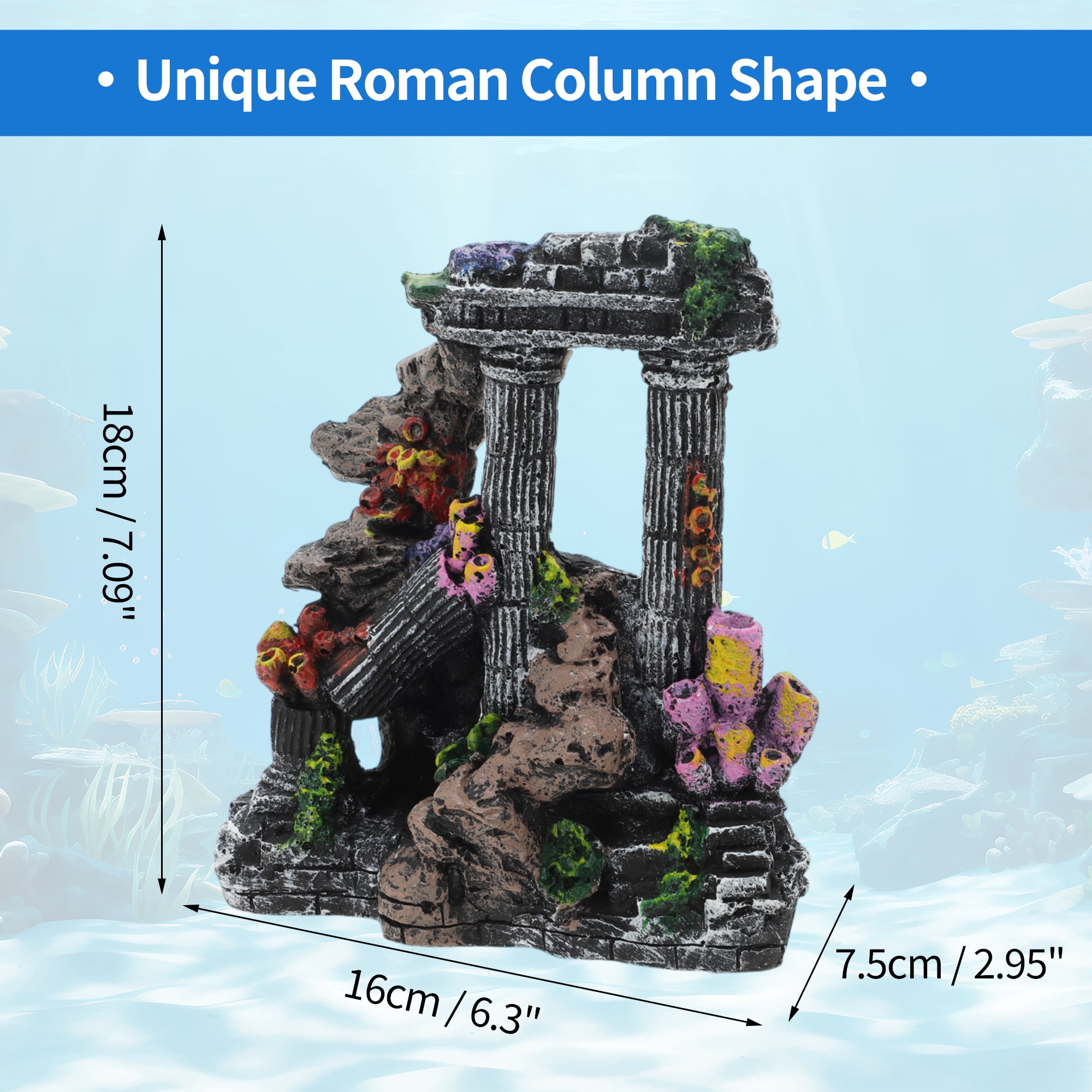 Unique Bargains Fish Tank Decorations Natural Coral Reef Design Aquarium Decorations Enhances Underwater Aesthetic for Fish Black Gray