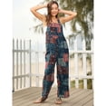 thumbnail image 3 of Lentta Women's Patchwork Dual Pocket Jumpsuit - Loose Floral Print Bohemian Wide Leg Bib Overall for Spring & Summer, 3 of 7