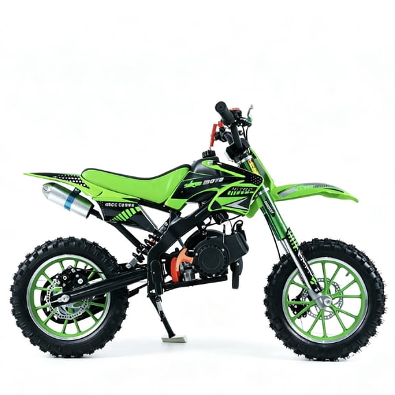 Gpower 49cc Gas Dirt Bike for Kids 615, 2Stroke Mini Motorcycle, 1.5L Fuel Tank, 1Seater, Deep Green