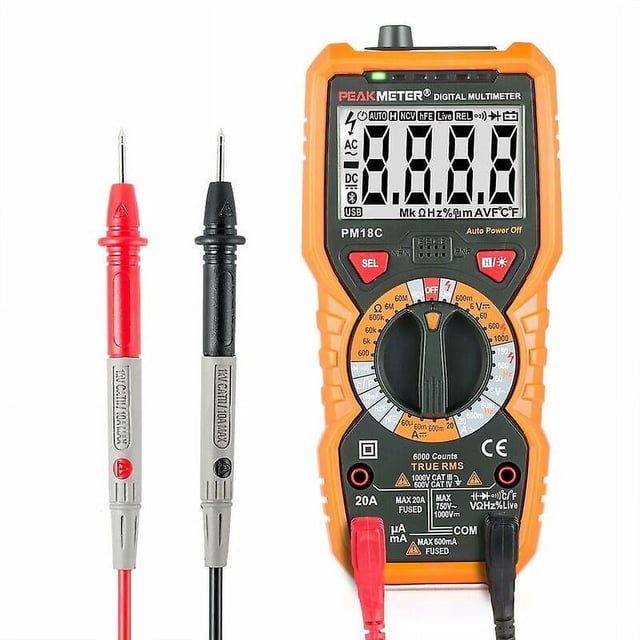 Promoción de invierno, pm18c Ac Dc Multímetro digital Probador eléctrico digital automático Voltímetro sin contacto Amperímetro Ohmímetro Detector de voltaje Mantener con