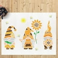 thumbnail image 5 of Sunflower Gnomes Stencils 11.7×8.3inch 3 Gnomes Wearing Hats Fall Floral Bee Gnome Stencils with Paint Brush Reusable Sun Bee Flower Autumn Templates for Wood Wall Furniture Silver for diy making, 5 of 7
