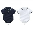 thumbnail image 4 of Jandel Cute Toddler Baby Boys Cute Cotton Solid Short Sleeve Romper Jumpsuit, 4 of 6