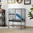 thumbnail image 2 of Renwick Rolling Metal Small Animal Cage with Removable Ramp and Platform, Hammered, Black, 2 of 11