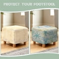 thumbnail image 6 of SCRAWLGOD Coral Starfish Print Blue Beige Ottoman Cover Square Ottoman Covers Washable 13x13x15 Inch Slipcover for Living Room, Storage Footstool Furniture Protector for Dogs, Pets, 6 of 7