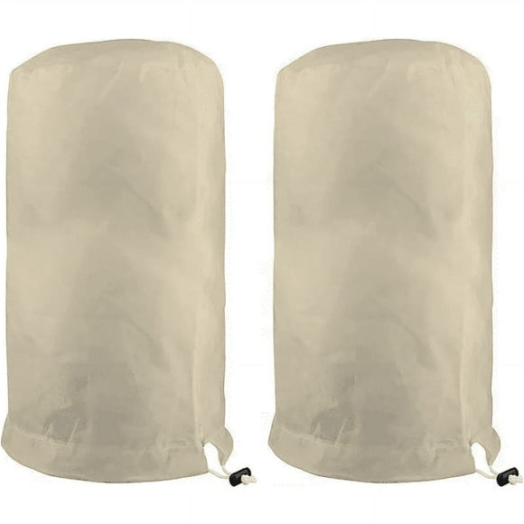 Jinsinto 2pcs Plant Overwintering Cover, Olive Tree Overwintering Cover, Tree Overwintering Cover, Tomato Lemon Tree Cover, Plant Winter Cover Garden Plant Bag Non-woven Fabric (60×80cm, Beige)