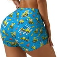 thumbnail image 2 of Wukai Cute Car Cartoon Print Pack Biker Shorts for Women Yoga Workout Gym Running Scrunch Active Shorts-Medium, 2 of 8