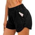 thumbnail image 2 of WAYUTE Women's Shorts Workout Shorts Athletic Running Dolphin Shorts with Zipper Pockets Casual Soft Comfort Summer Dailywear, 2 of 6
