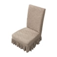 thumbnail image 2 of PPgejGEK Stretch Dining Chair Cover with Short Ruffle Skirt - Universal Fit Coffee Flock Chair Slipcover, All-in-One Backrest & Seat Cushion Protector for Home Kitchen Dining Room Living Room, 2 of 5