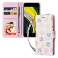 thumbnail image 1 of Compatible avec iPhone 8/7 Étui Rétro Fleur Dorée Cuir PU Portefeuille Blocage RFID, 1 of 5