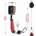 thumbnail image 5 of THIODOON 2 Pack Golf Club Brushes and Groove Cleaner 2 ft Retractable Zipline Carabiner Oversized Golf Brush Head with Retractable Spike Comfortable Grip Golf Club Cleaner, 5 of 8