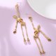 thumbnail image 2 of 2 pares de pendientes colgantes de esqueleto de calavera de metal de Halloween, joyería de estilo retro oscuro (oro + plata), 2 of 5