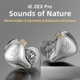 thumbnail image 1 of KZ ZEX PRO HIFI Audífonos Audífonos deportivos con cancelación de ruido (Plata sin micrófono), 1 of 7