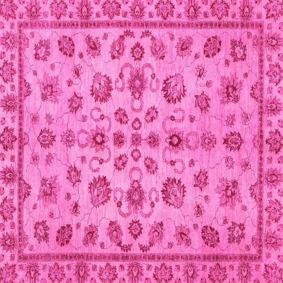 Ahgly Company Indoor Square Abstract Pink Modern Area Rugs, 3' Square