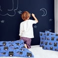 thumbnail image 3 of REGALWOVEN 3 Piece Kids Duvet Cover Bedding Set Monsters Pattern Twin, Navy Blue, 3 of 6