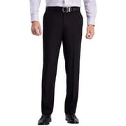 Haggar Men's Comfort Performance Stretch Straight Fit Pants with Super Flex Waistband (Black, 32X32)