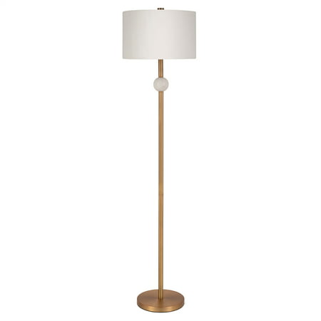 Henn Hart 63 Metal And Marble Antique, Traditional Brass Floor Lamp