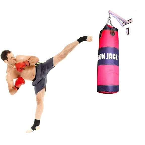 Iron Bar Premium Heavy Punching Bag Heavy Bag Set Hanging Bag Kit with Free Gloves and Stand Red/Black MMA