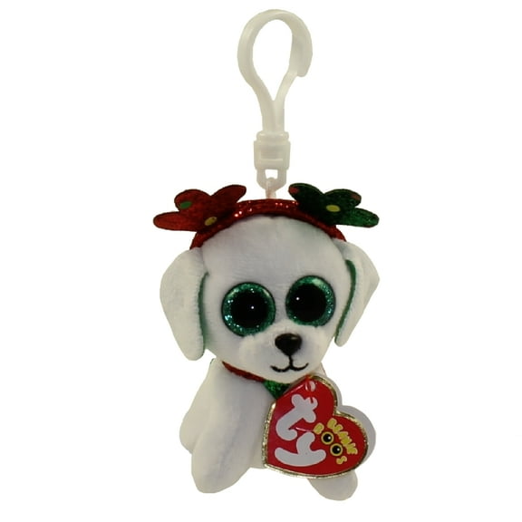 TY Beanie Boos - SUGAR the White Dog (2019)(Plastic Key Clip - 3.5 inch) MWMT