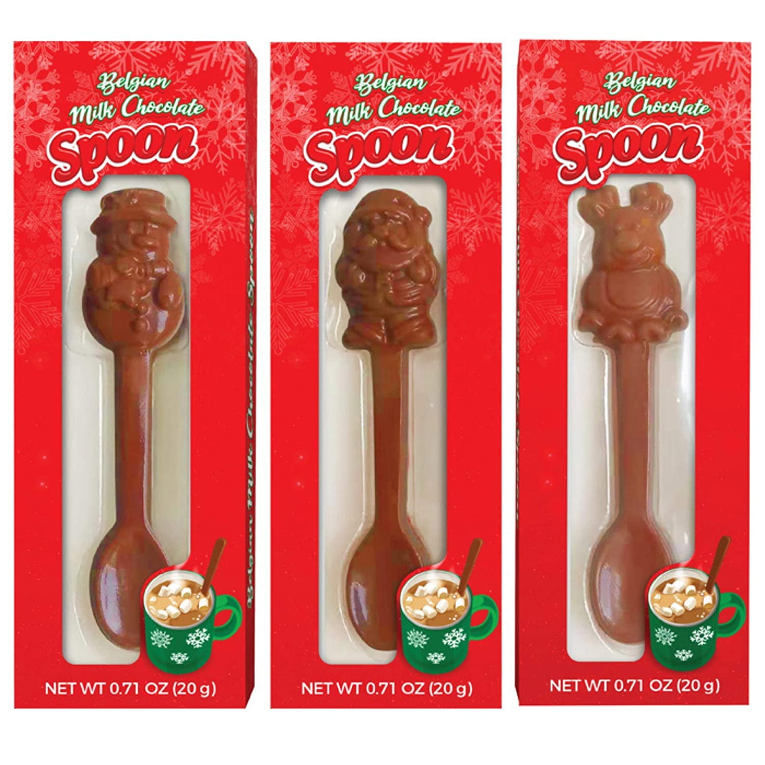 Hot Chocolate Spoons by Chocolate Works, Flavor Variety Pack - Belgian Dark  Chocolate, Milk Chocolate & Marshmallows, Peppermint, Cocoa Bomb for Hot