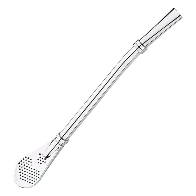 Tea Spoon Loose Leaf Tea Stainless Steel 304 Straw Colander Tea Leaking Juice Spoon Milk Tea Coffee Stirring Spoon Straws Reusable Stainless Steel Stainless Steel Coffee Filter