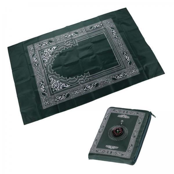 Luzkey 6xMuslim Tapis de Prière Polyester Tapis Tressés Portables Simplement Imprimer Vert Foncé