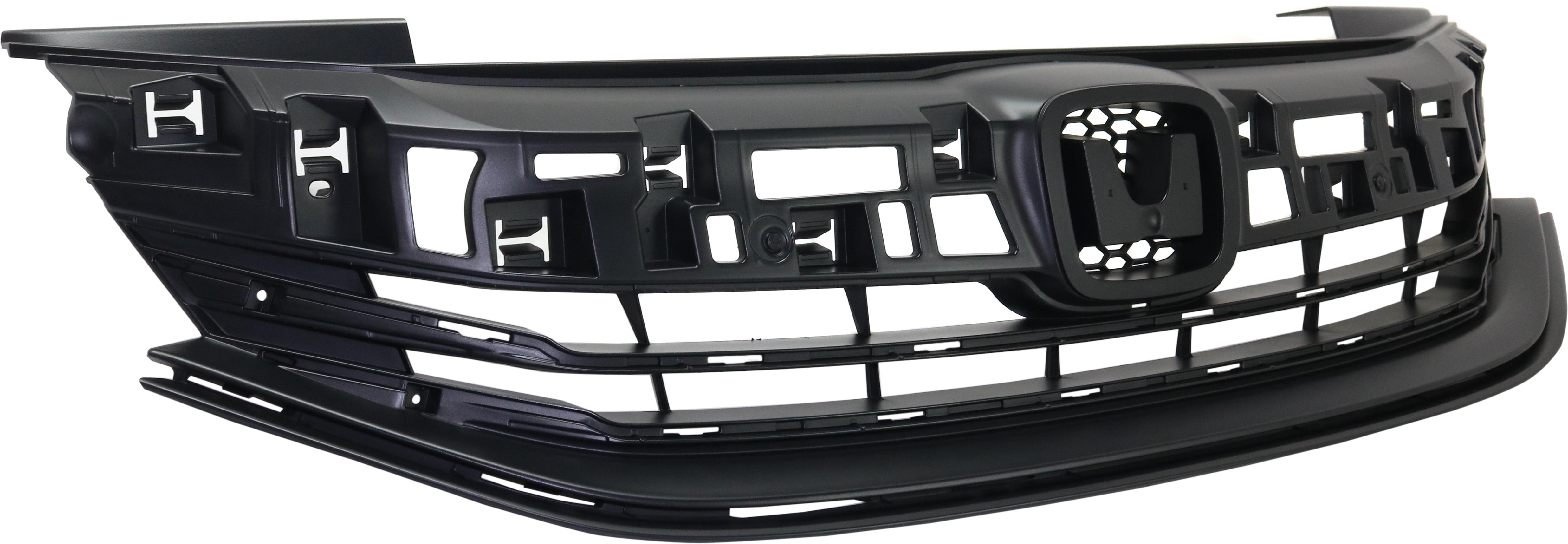 Grille Assembly Compatible With 2016-2017 Honda Accord Sedan Textured Black Shell and Insert