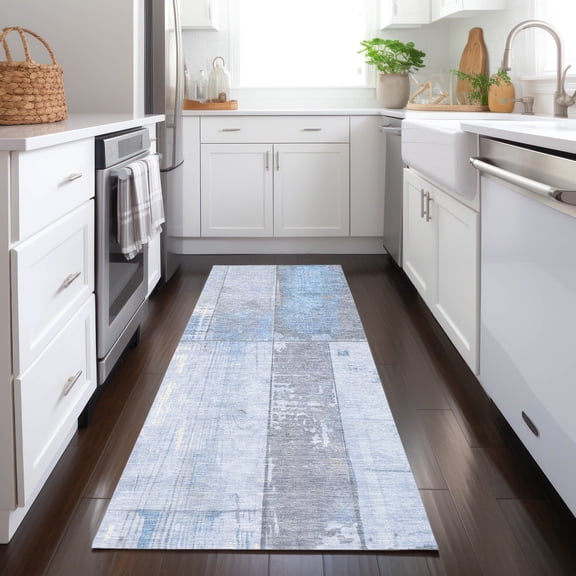 Addison Rugs Chantille Indoor/Outdoor Transitional Geometric Sky Machine Washable Runner Rug, 2'3" x 7'6"