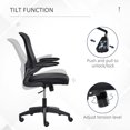 thumbnail image 4 of Black Mesh Office Chair with Lumbar Support, Swivel Task Chair with Flip-Up Armrests, Adjustable Height and Tilt, Breathable Nylon Desk Chair for Home Office and Study, 24.4"W, 4 of 7