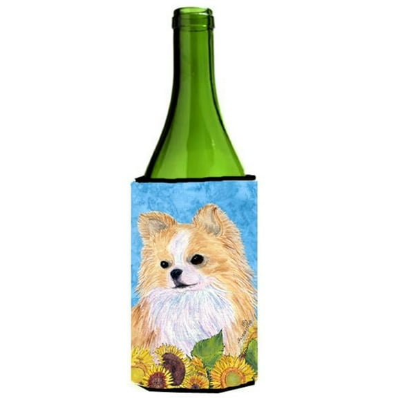Chihuahua In Summer Flowers Wine bottle sleeve Hugger - 24 Oz.