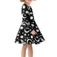 thumbnail image 3 of Suhoaziia Long Skirts for Child Girls with Designs Size 7-8 Years Bat Star Moon Print Swing Skirt Comfortable Durable Jumpskirt Winter Wedding Guest Playwear with Sleeves, 3 of 6