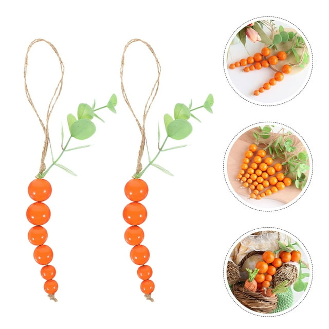 Phenofice 10 Pcs Perles Rustiques Décoratives Suspendues en Bois pour Fêtes de Pâques