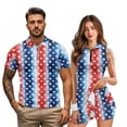 thumbnail image 2 of Garronmavis Patriotic Star Matching Golf Shirts for Couple Matching Couple Golf Shirts Woman Tennis Clothing Set with Pocket Built in Shorts Breathable Fabric Suitable for Golf Enthusiasts, 2 of 6