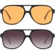 thumbnail image 2 of Gafas de sol clásicas de aviador vintage para mujeres y hombres, gafas de sol retro de los años 70 con montura grande, 2 of 5