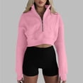thumbnail image 2 of GigrtiJin Zip up Hoodies for Women Spring Cropped Long Sleeve Sweatshirts Jacket Trendy Solid Color Crop Tops, 2 of 8