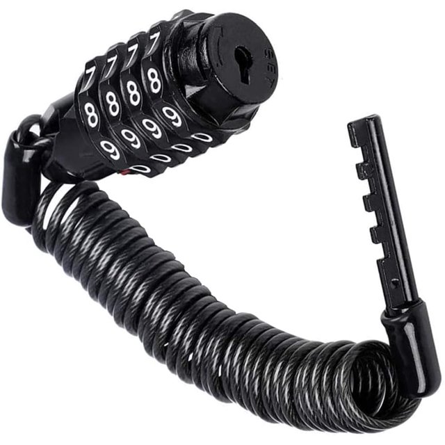 4-Digit Resettable Security Bicycle Lock Heavy Duty Bike Lock 1.6m Cycle Lock for Bicycle Outdoors