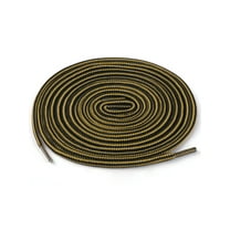 INSPIRE CHIC Unisex Round Rope Dual Colored Striped 1/5 Thick Boot Shoelace 3 Pairs 90cm / 35.43" Dark Yellow Black