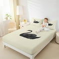 thumbnail image 4 of Feelyou Cartoon Black Swan Queen Sheet Sets, Kawaii Animal Lover Flat Sheet, Vintage Fashion Style Queen Fitted Sheet, Breathable Home Decor, 4pcs, 4 of 7
