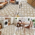 thumbnail image 5 of Beige Moroccan Area Rugs 3'x5', Washable Small Throw Rugs for Living Room Bedroom, Geometric Abstract Art Modern Indoor Outdoor Rug Non-Slip Low Pile Carpet Runner Reversible Floor Mats, 5 of 8